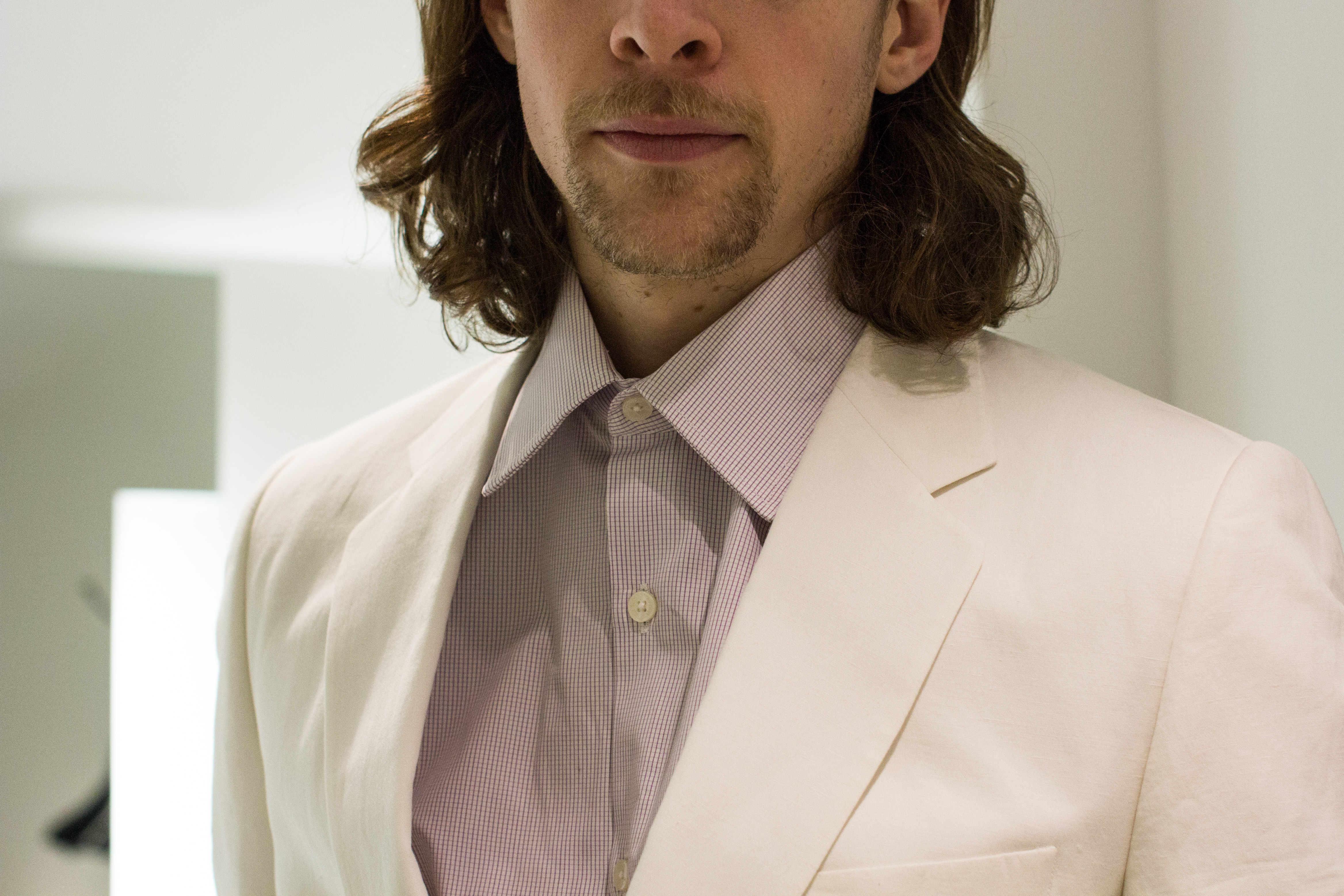 White linen suit at Paul Smith White linen suit at Paul Smith