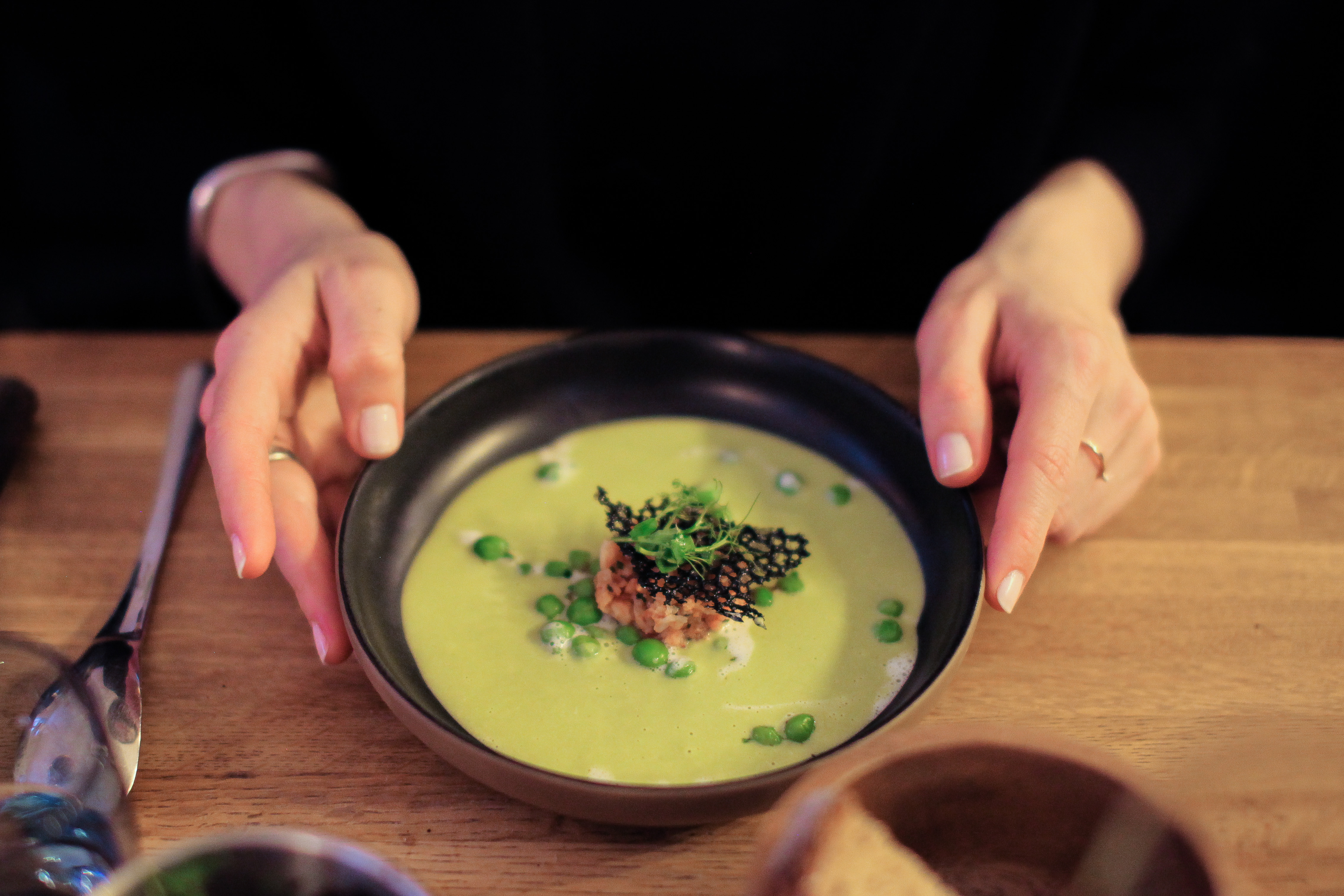 Velouté de petits pois at A. Noste