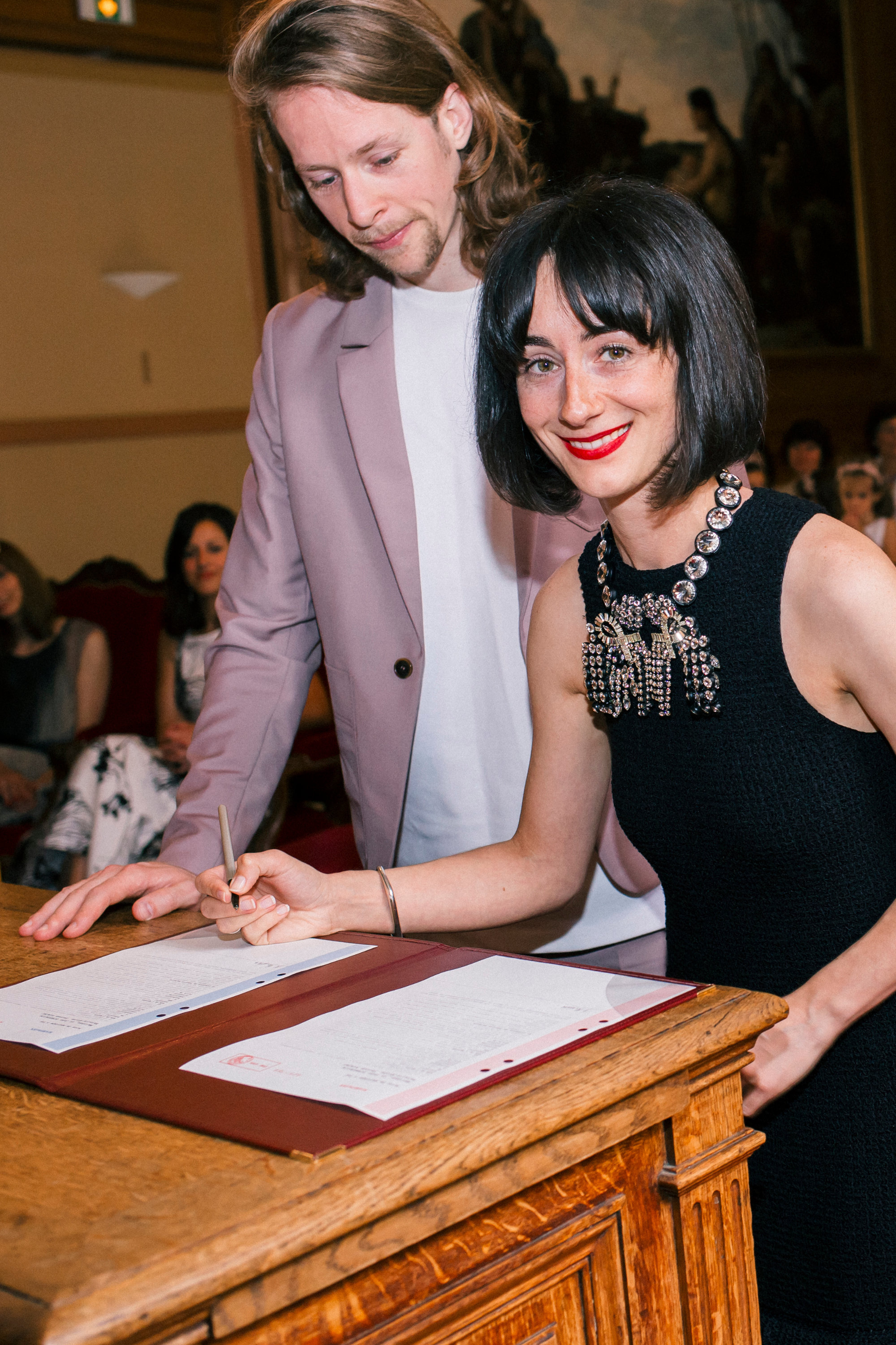 Signing the marriage certificate