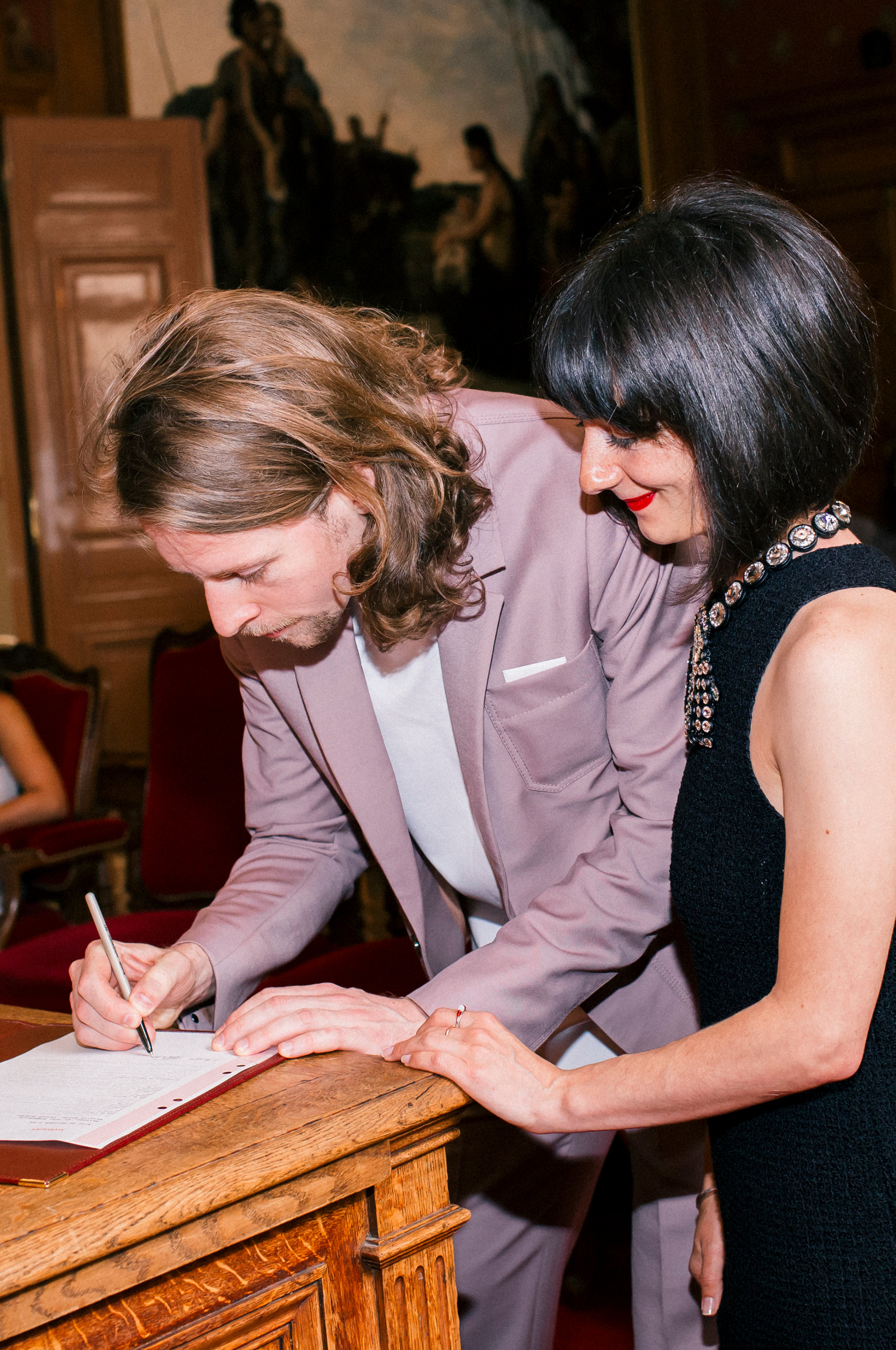 Signing the marriage certificate